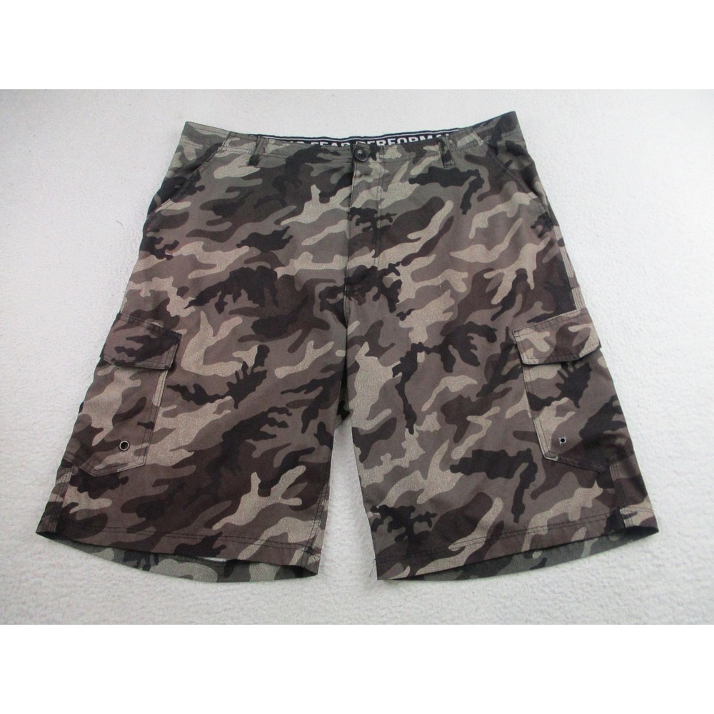 No Fear Shorts Mens 38 Camo Cargo Performance‎ Stretch Mesh Lined Quick Dry Tech